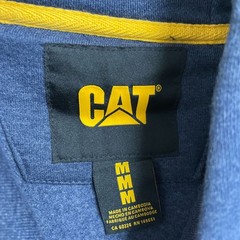 CAT Men’s M Blue Embroidered Logo Hoodie Self-Lined Hood & Kangaroo Pocket N0302