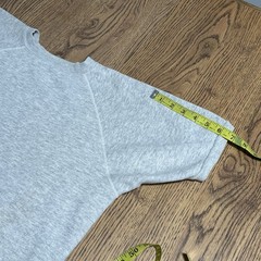 Vintage Champion Blue Bar 1970s Raglan Sweat T-Shirt Grey Cotton Men’s Sz Large