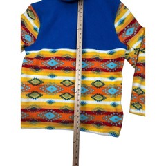 Massive Outdoor XL Aztec Southwestern Fleece Hooded Pullover Blue Multicolor