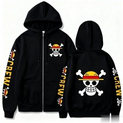 Anime One Piece Zip Up Jacket Streetwear Oversized Casual Men Women Hoodie Gifts
