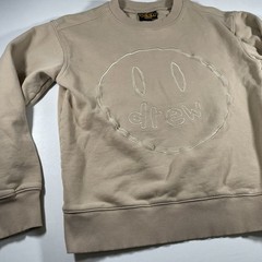 Drew House Sketch Mascot Crewneck Sweatshirt XXS Graphic Print Embroidered Tan
