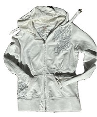 Vintage Rare Triple Five Soul NYC full zip-up hoodie White Embroidered XL