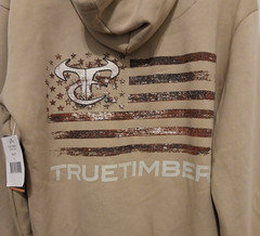 True Timber American Flag Hoodie Men Small Sandstorm Beige Drawstring Pullover
