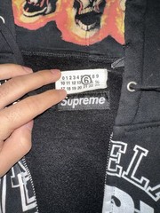 Supreme Black Full Zip Hooded Graphic Logo Fleece Cotton Hoodie Men’s M