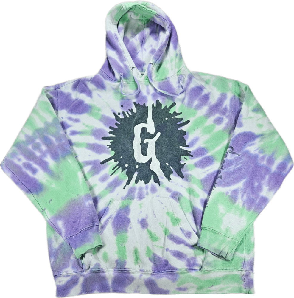 Goosebumps Hoodie Men’s S Purple Green Tie Dye Cotton Blend Pullover