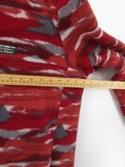 LL Bean Sweatshirt Men XL Tall Red Deep Pile Fleece 1/4 Zip Southwest Aztec Camo