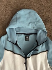 Nike Sportswear Tech Fleece Hoodie Cerulean Blue/White/Grey Mens XL CU4489-424