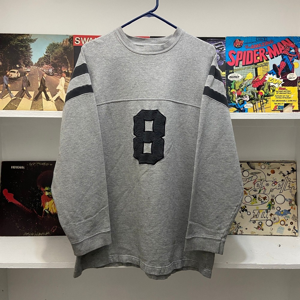 VTG Y2k Basic Conditioning Gear Gray Athletic Rugby 8 Long Sleeve Crewneck XL