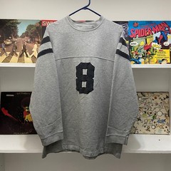 VTG Y2k Basic Conditioning Gear Gray Athletic Rugby 8 Long Sleeve Crewneck XL