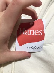 NEW Hanes Hoodie Mens L Large Cream Ivory Hooded Pockets