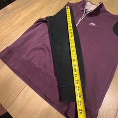 Nike Mens Club Fleece size Lg Quarter Zip Colorblock Pullover Plum Navy retro