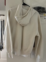 Champion Men’s Beige Pullover Fleece Hoodie Logo Patch Pockets Size M