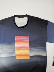 Calvin Klein Collection Men Spring 2014 Neoprene Sunset Sky Beach Sweatshirt M