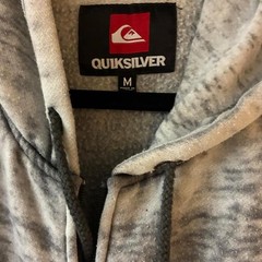Quiksilver White & Gray Men’s Medium Zip Up Hoodi
