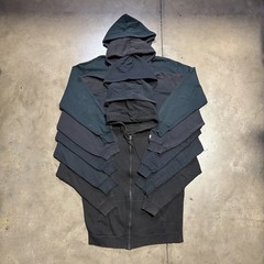 Lot 5 Vintage Sweatshirts Zip Up Hoodie Blank Black M-XL Faded 90s 00s Y2K USA