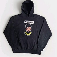 Marvel Black Panther Killmonger “Hey Auntie” Anime Graphic Hoodie Size M Black