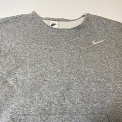 Nike Collarless Fleece Sweatshirt Medium Light Heather Grey Pullover Sporty 7628