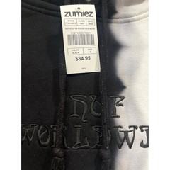 HUF Worldwide Embroidered Hoodie Sweatshirt Dual Tone Black White Small