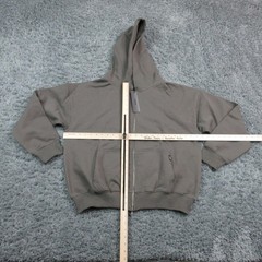 HOURS Hoodie Sweatshirt Mens M Gray Full Zip Lined Oversized Pockets Cotton NWT