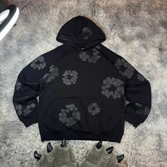 Denim Tears Cotton Wreath Hooded Sweatshirt Black Monochrome