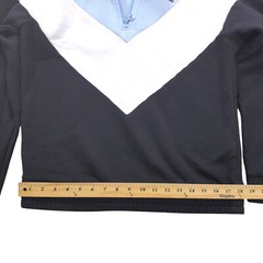 FILA sweatshirt Men M slim/knit+fleece/3 color block/long sleeves/1/4 zip/logo