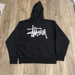 Stussy Basic Black Pullover Hoodie Size M
