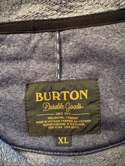 Burton Durable Goods Men’s XL Fleece Full Zip Hooded Hoodie Blue Logo Pockets