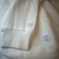 Topo Designs Hoodie Mens M Cream White Heavyweight Organic Cotton Pullover