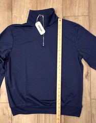 Coofandy 1/4 Zip Pullover Polyester Spandex Mock Neck-Men’s M-Navy Blue-NWT