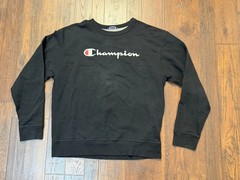 Champion Crewneck Pullover Sweatshirt Mens Large Authentic Activewear Logo Black