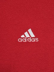 Vintage 90s Adidas Soccer Deep Pile Fleece 1/4 Zip SweatShirt Mens Sz M Red