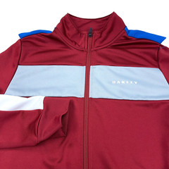 Oakley Sweatshirt Men Medium Red Gray Full Zip Track Suit Jacket Sweater Warm Up