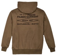 Filson Prospector Embroidered Hoodie Dark Tan Brown Diamond Mens S NWT