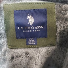 US Polo Assn Full Zip Sweatshirt Mens Sz 2XL Hooded Heavy Sherpa Lined