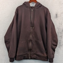 Cabela’s Hoodie Men’s L Tall Faded Brown Waffle Thermal Lined Full Zip Workwear