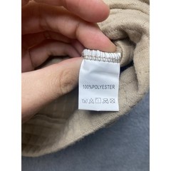Vogue Sport Fashion Hoodie Size XL Beige Quilted Very Soft 100% Polyester