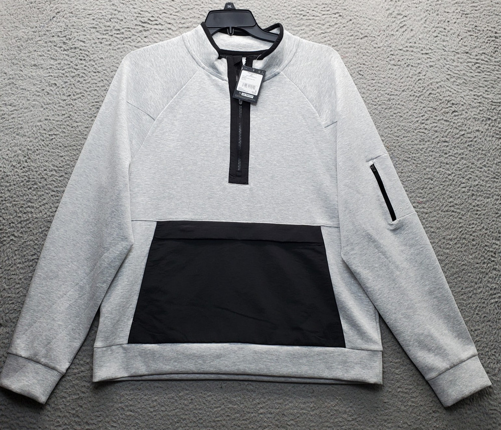 DSG Sweatshirt Mens Large Light Heather Gray Sport Fleece 4-Way Stretch 1/4 Zip