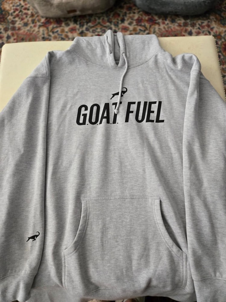 Mens’ G.O.A.T. FUEL Heavy Hooded Sweatshirt – Size XXXL – Light Gray