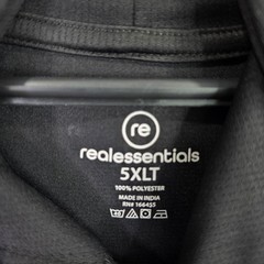 Mens Real Essentials Black Pullover Hoodie Long Sleeve 100% Polyester 5XLT