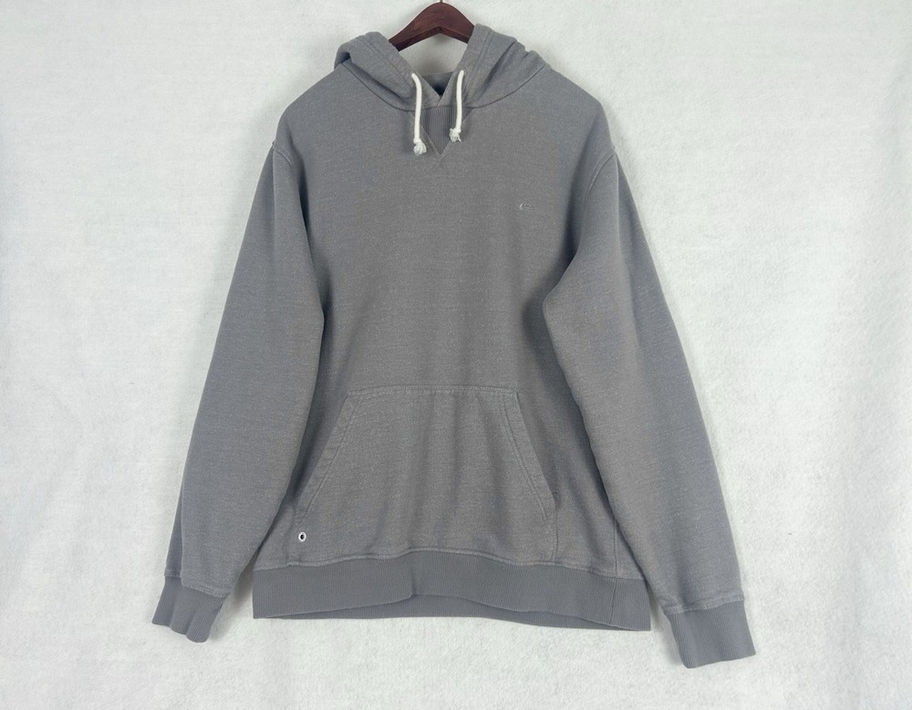 Quicksilver Mens Basic Essentials Gray Pullover Long Sleeve Hoodie Size L