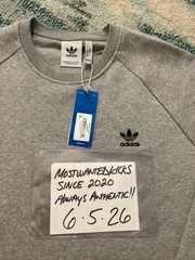 NWT Adidas Originals Trefoil Essentials Crew Sweatshirt Grey Men’s Sz L FRESHIP
