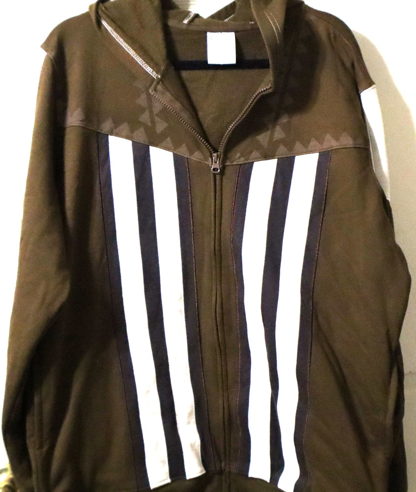 Assassin’s Creed Hoodie Mens 2XL Brown Full Zip Striped Cosplay Jacket Ubisoft