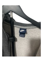 Nike Men’s Gray Fleece Full Zip Hooded Hoodie Logo Pockets Size L Regular Fit