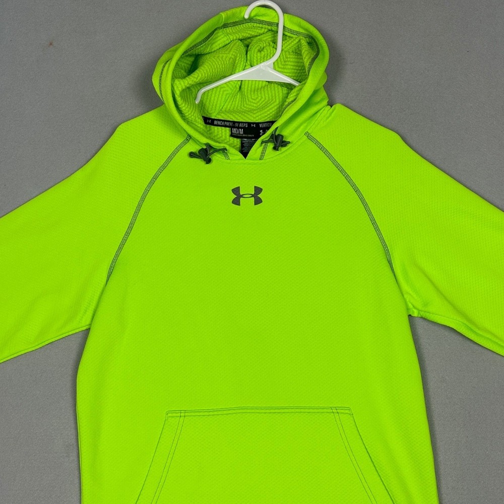 Under Armour Hoodie Mens Medium NFL Combine Authentic Neon Green Football EUC
