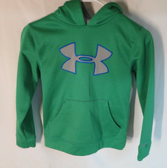 UNDER ARMOUR YXS YOUTH X-SMALL BOYS LOOSE PULL-OVER HOODIE – GREEN