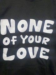 Lil TJay Rapper Black Hoodie “NONE OF YOUR LOVE” men’s Medium Roses On Arms Nwot