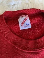 VTG Jerzees Russell Unisex Deep Red Blank 50/50 Crewneck Sweatshirt USA Sz XL