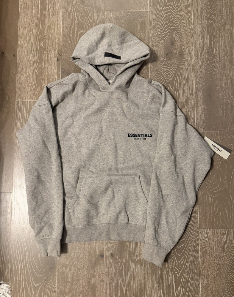 Fear of God Essentials Hoodie SS22 Dark Oatmeal Gray – 100% Authentic Size L
