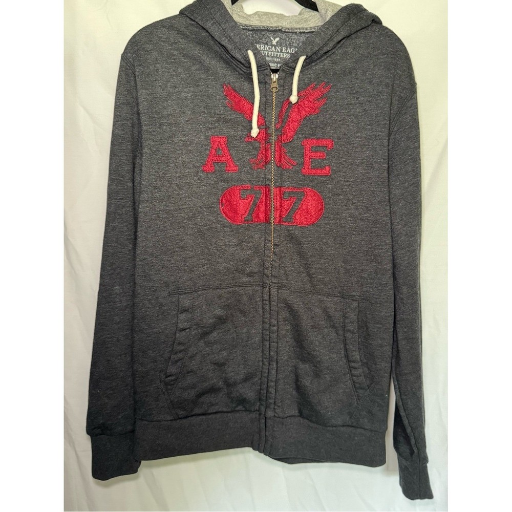 American Eagle Outfitters Men’s Classic Fit Gray Full Zip Hoodie Size L