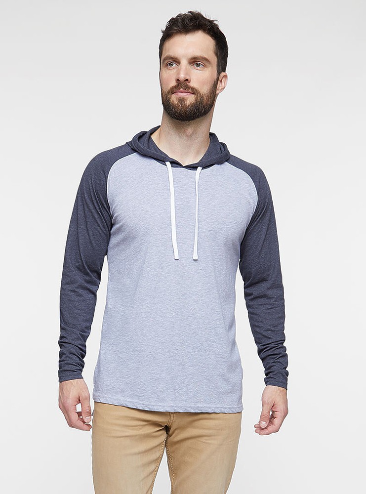 LAT Apparel 6917 Men’s Hoodie Raglan Long Sleeve Fine Jersey T Shirt